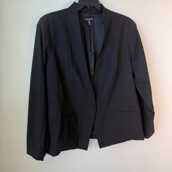 Eileen Fisher Blazer Wool Blend Single Button Silk Lined Black Size 22W - Picture 9 of 9